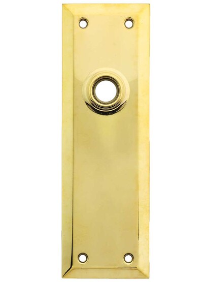 Stamped Brass New York Door Plate in Polished Brass.